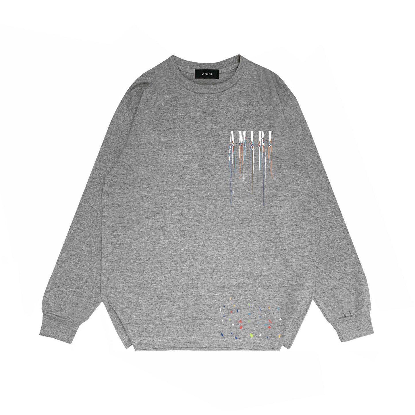Amiri Paint Drip Core Logo Print Sweatshirt "Grey-White"