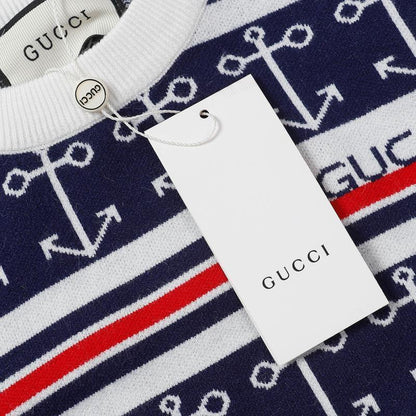 Gucci Navy Sweater "White-Blue-Red"