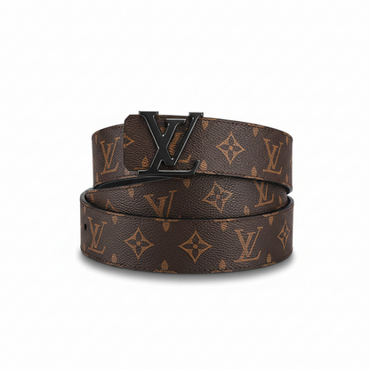 Louis Vuitton Initiales Leather Belt "Brown-Black"