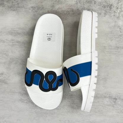 Gucci Snake Slides "White-Blue-Black"
