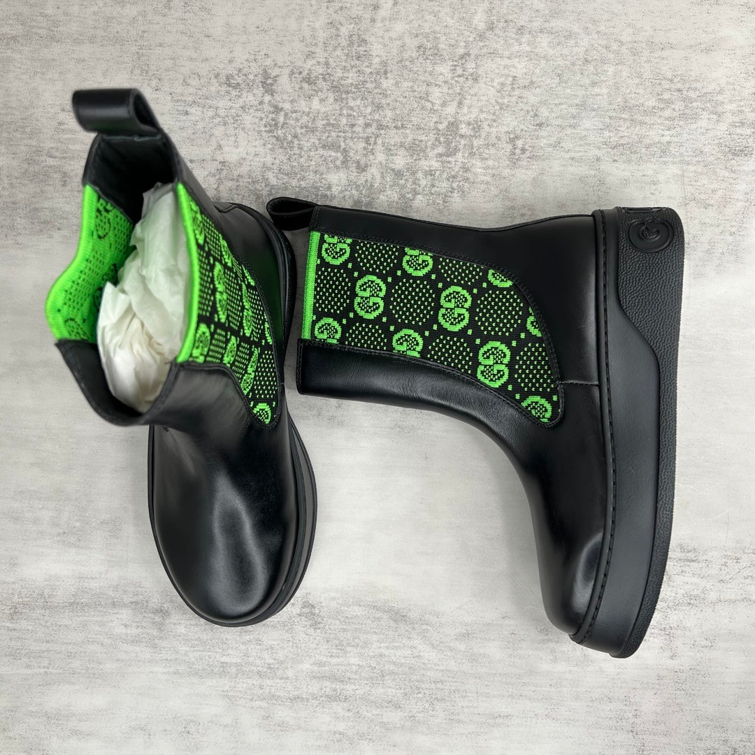 Gucci Leather Chelsea Boots "Green"