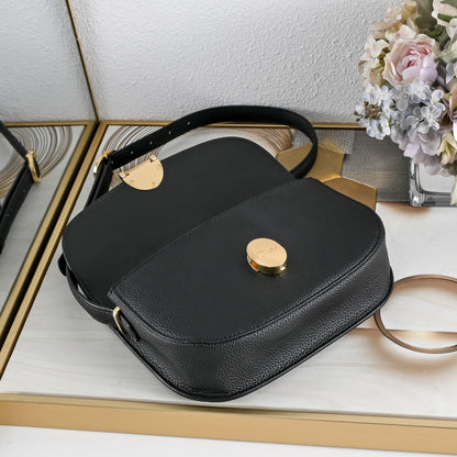 Dior Medium Dior Médaillon Flap Bag "Black Grained Calfskin"