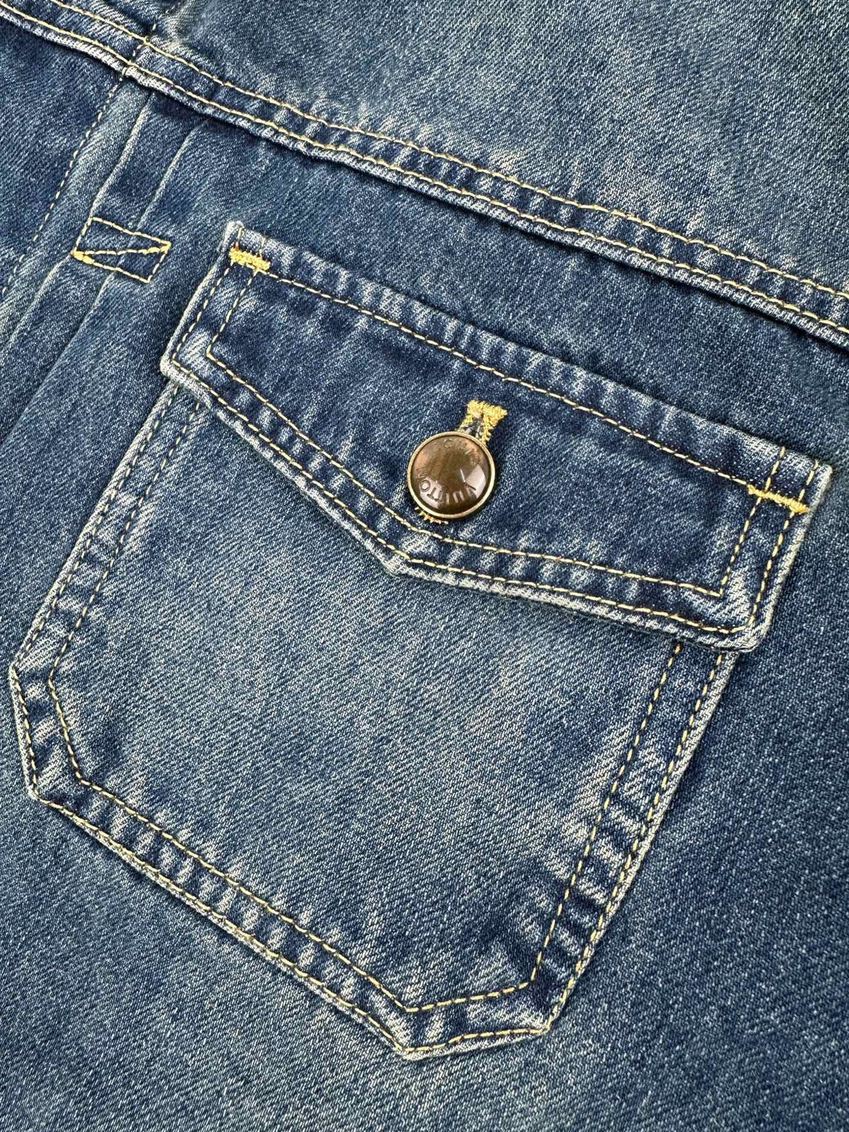 Louis Vuitton Denim Jacket With Leather Signature Details