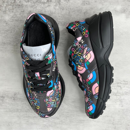 Gucci x The North Face Rhyton "Black-Multicolour All Over Logo"