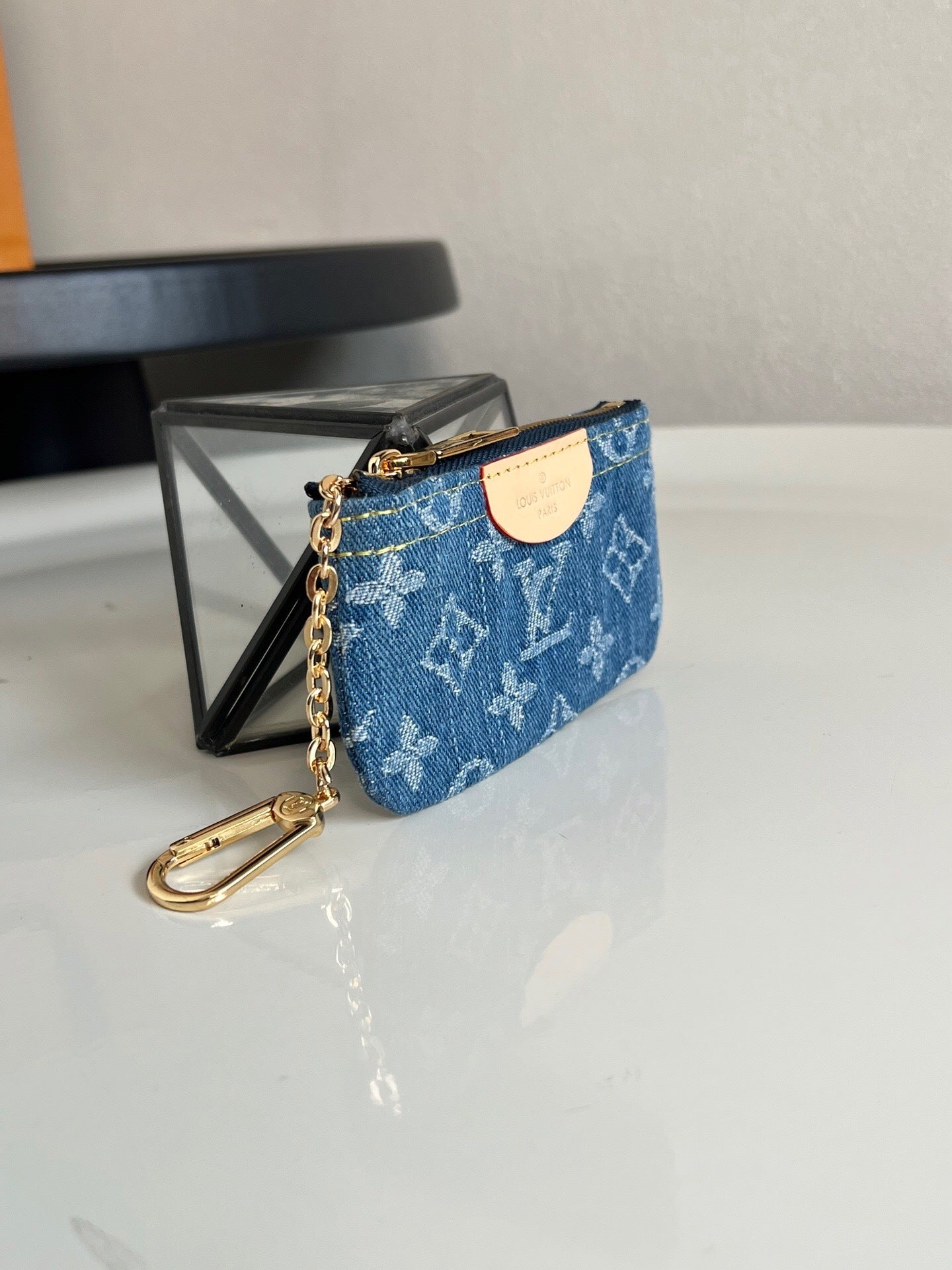 Louis Vuitton Key Pouch "Monogram Denim Blue"