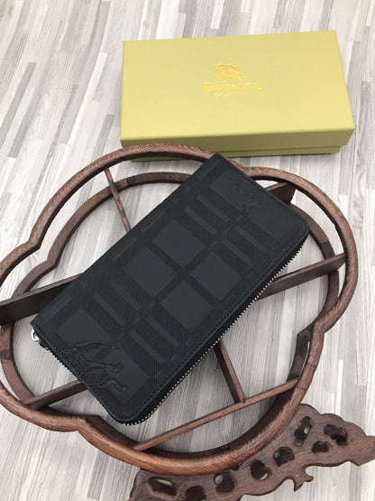 Burberry Long Equestrian Knight Leather Wallet
