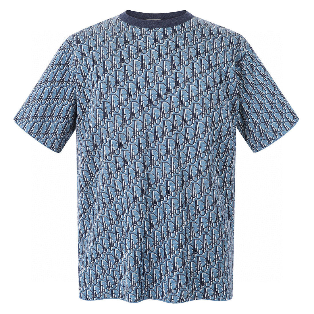 Dior Oblique T-Shirt "Blue Cotton Jacqard"