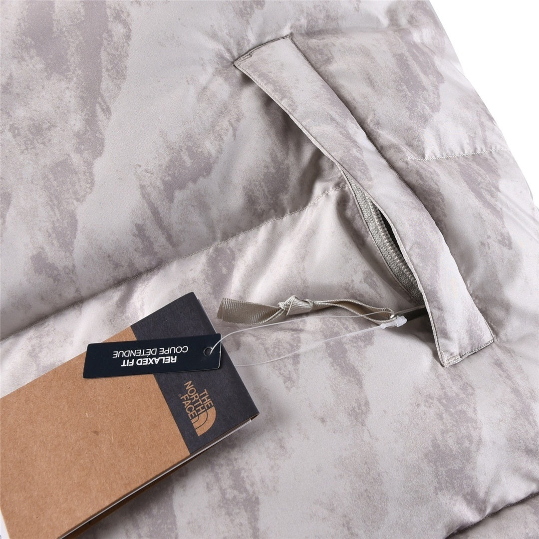 The North Face Nuptse 700 Down Jacket "Silver Grey Wooden Tiger Print"