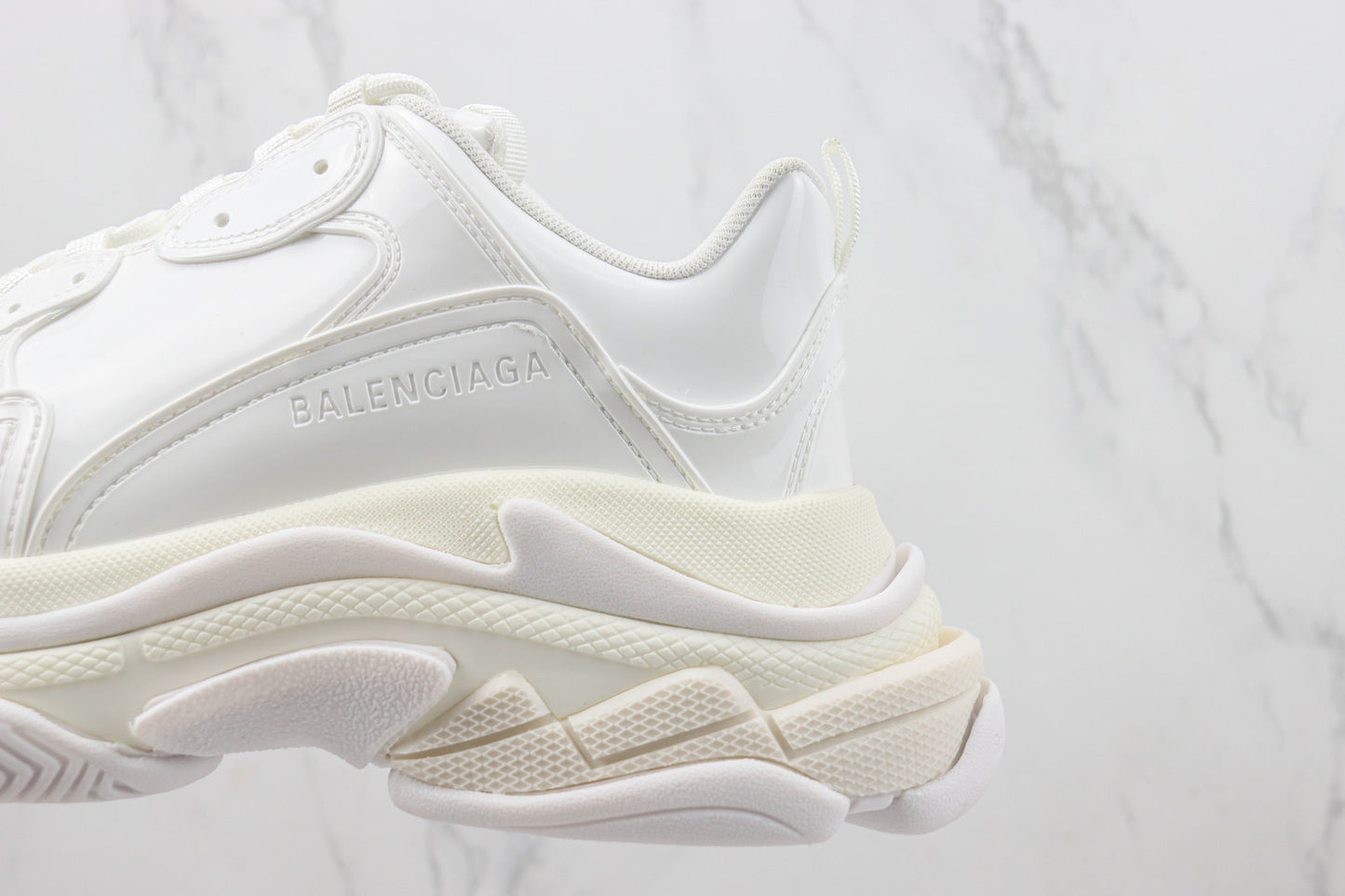 Balenciaga Triple S "White Leather Gloss"