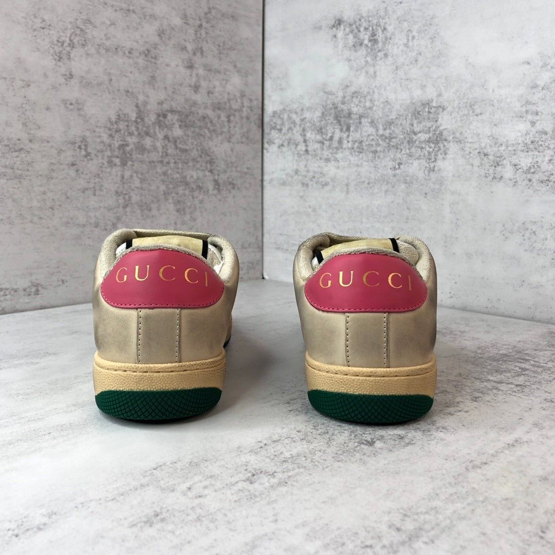 Gucci Screener "Distressed Beige-Pink-Green"