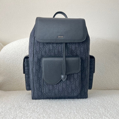 Dior Oblique Jacquard Saddle Backpack with Flap