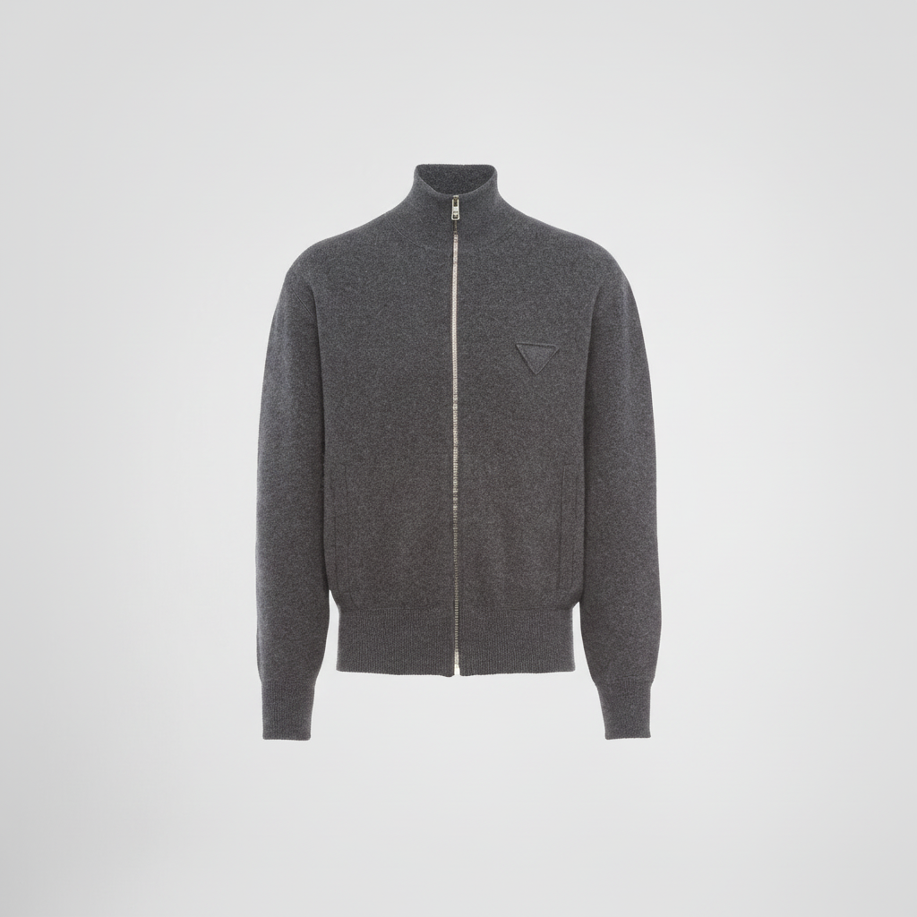 Prada Zip-up Cardigan Sweater "Grey"