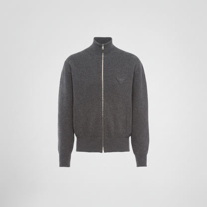 Prada Zip-up Cardigan Sweater "Grey"