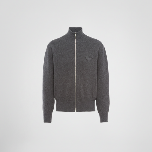 Prada Zip-up Cardigan Sweater "Grey"