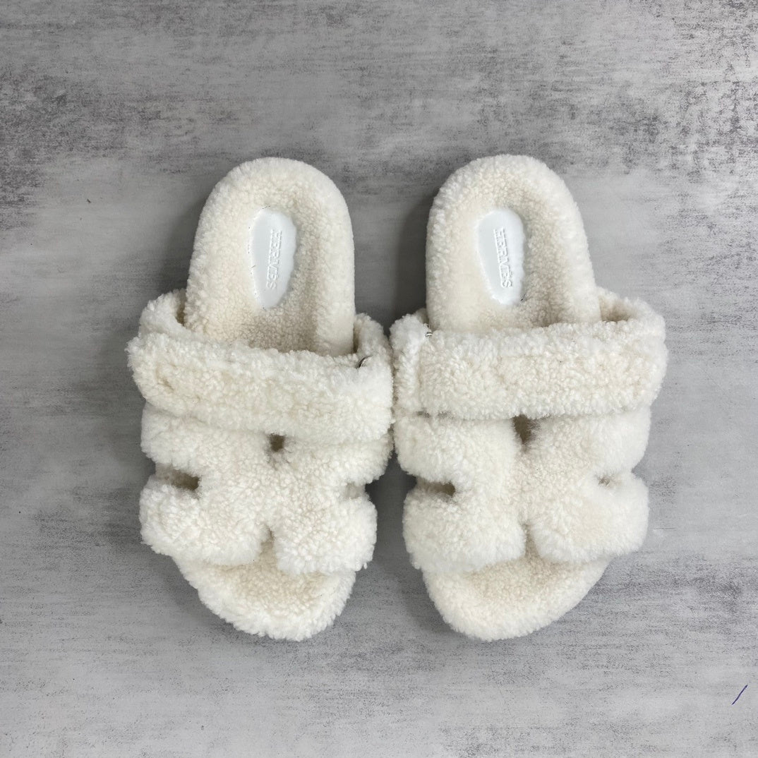 Hermes Chypre Sandals "White"