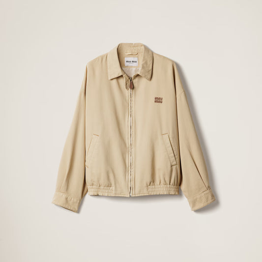 Miu Miu Light Denim Blouson Jacket "Beige"