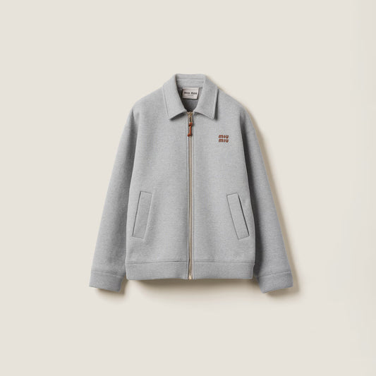 Miu Miu Jersey Blouson Jacket "Grey"