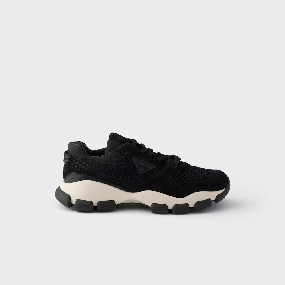 Prada Mesh Fabric and Suede Sneakers "Black"