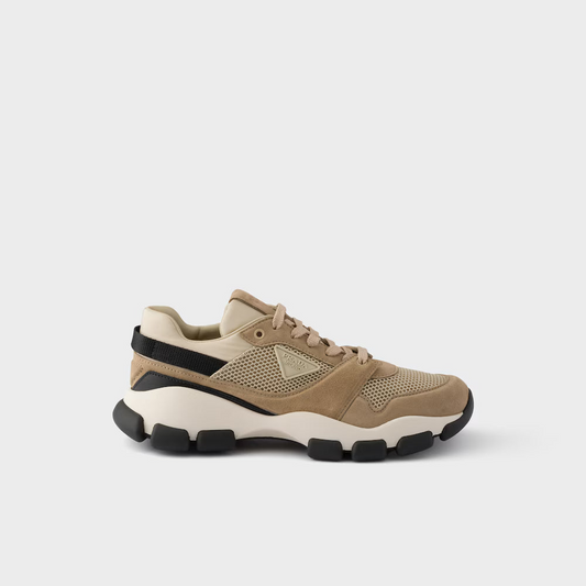 Prada Mesh Fabric and Suede Sneakers "Beige"