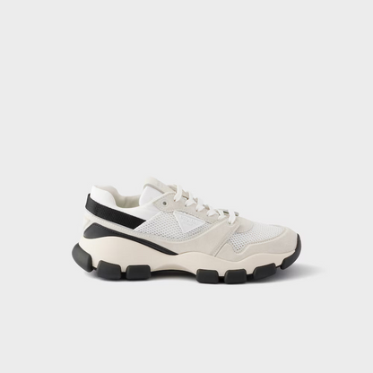 Prada Mesh Fabric and Suede Sneakers "White"