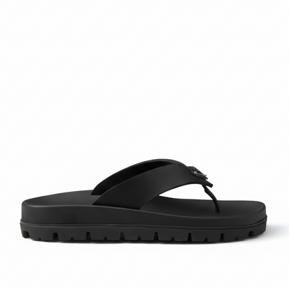 Prada Rubber Thong Sandals "Black"