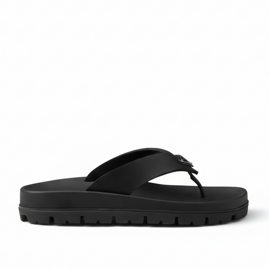 Prada Rubber Thong Sandals "Black"