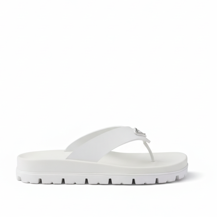 Prada Rubber Thong Sandals "White"