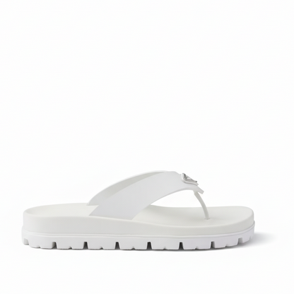 Prada Rubber Thong Sandals "White"