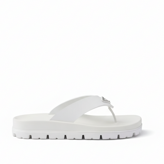 Prada Rubber Thong Sandals "White"