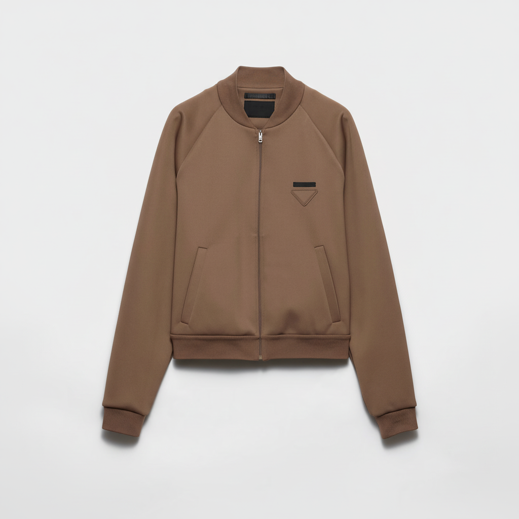 Prada Technical Fleece Blouson Jacket "Brown"