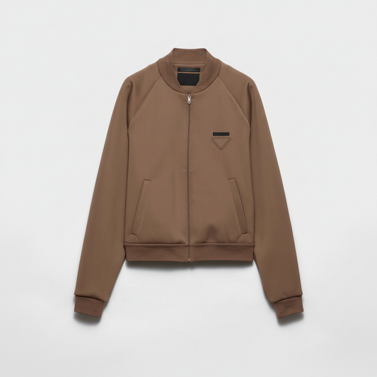 Prada Technical Fleece Blouson Jacket "Brown"