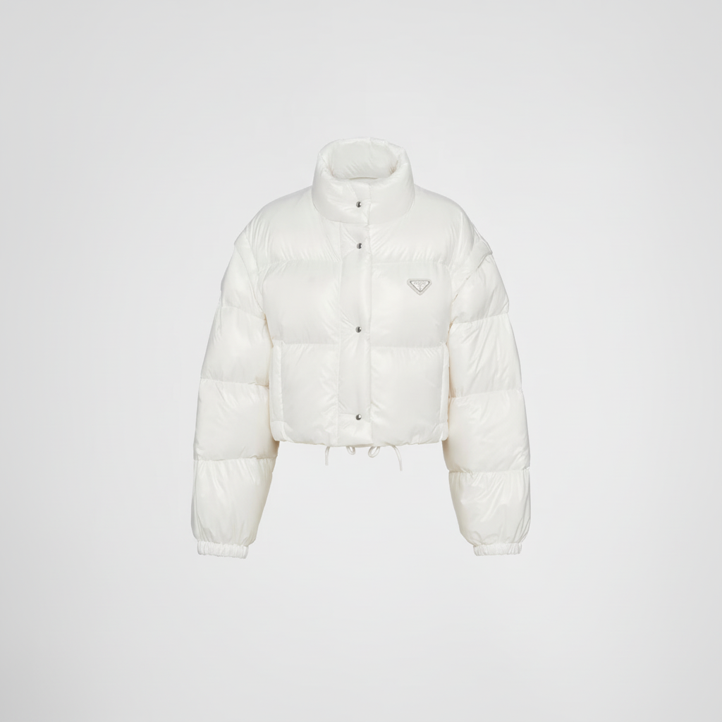 Prada Re-Nylon Short Down Jacket "White"