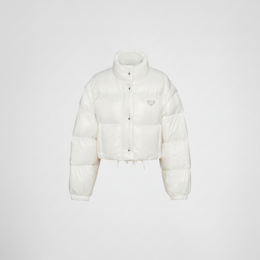 Prada Re-Nylon Short Down Jacket "White"
