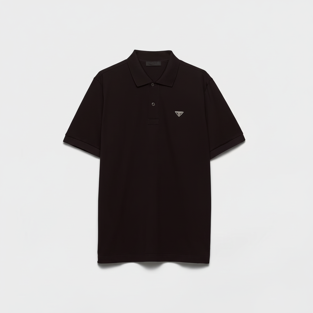 Prada Piqué Polo T-Shirt "Black"