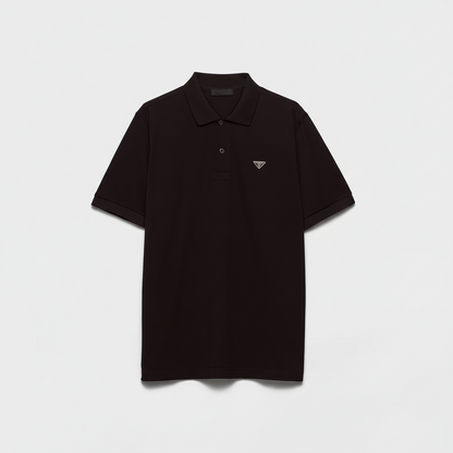 Prada Piqué Polo T-Shirt "Black"