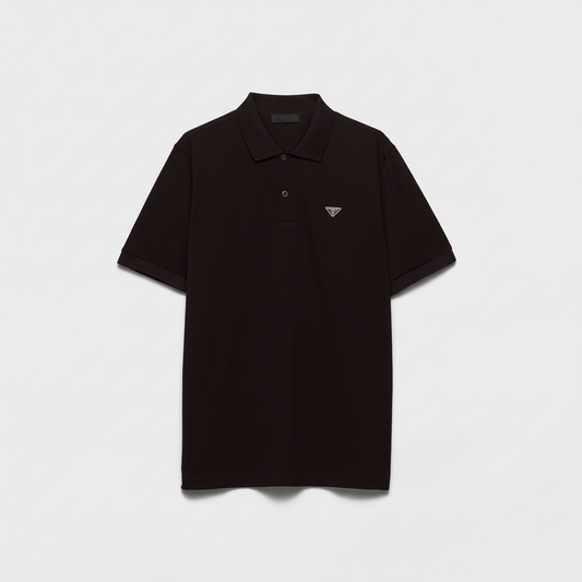 Prada Piqué Polo T-Shirt "Black"