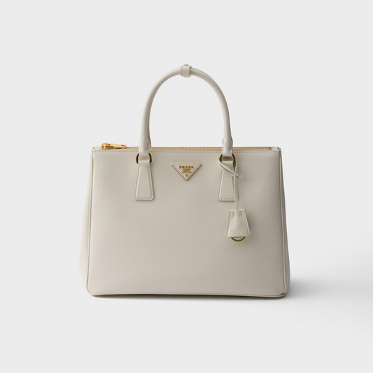 Prada Galleria Large Saffiano Leather Bag "Chalk White"