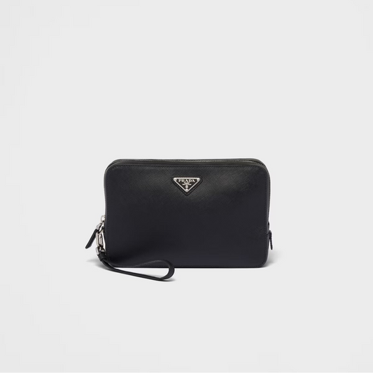 Prada Saffiano Leather Clutch "Black"
