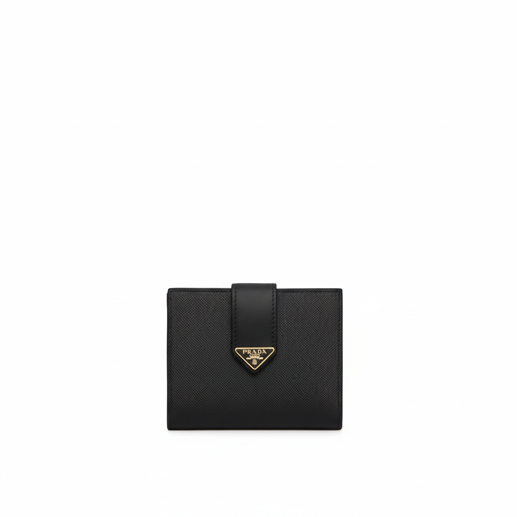 Prada Small Saffiano and Smooth Leather Wallet