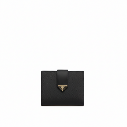 Prada Small Saffiano and Smooth Leather Wallet