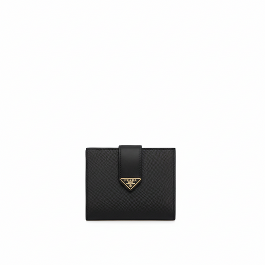 Prada Small Saffiano and Smooth Leather Wallet