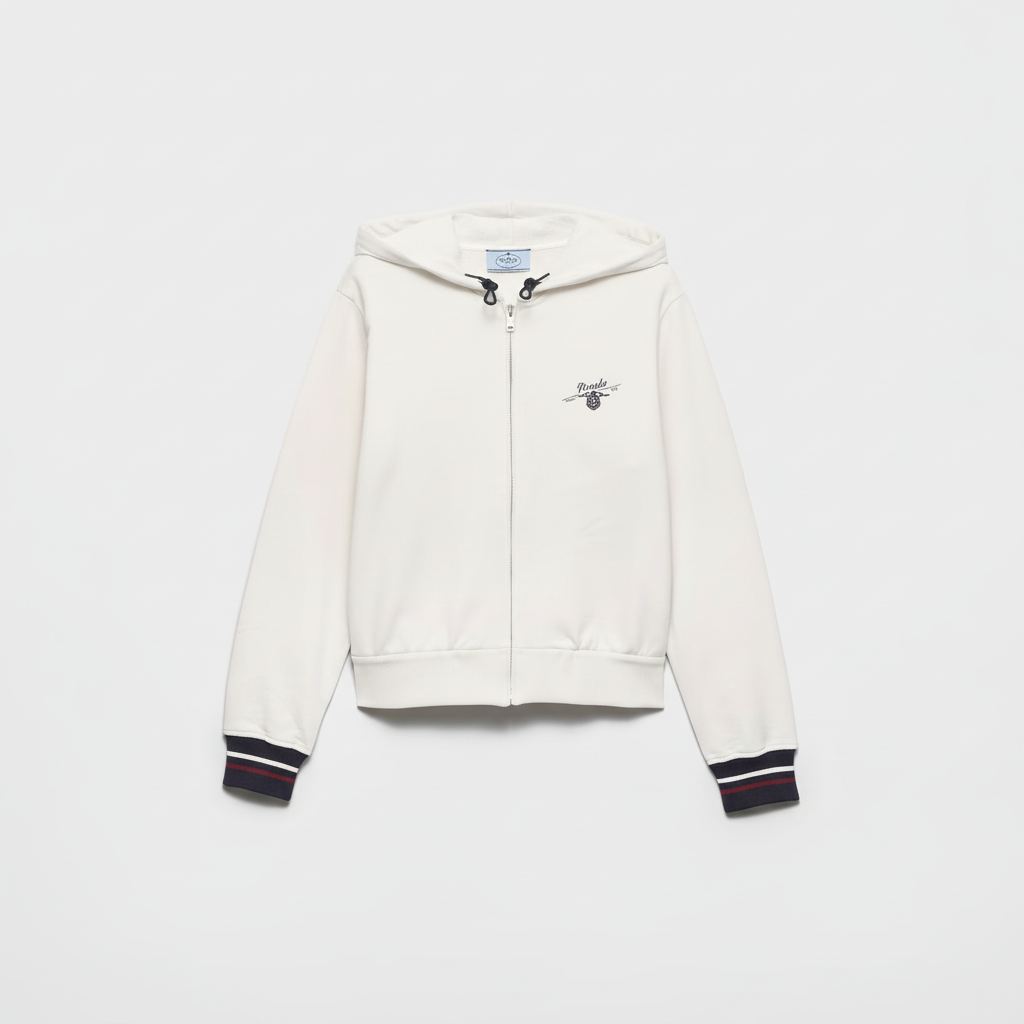 Prada Zip Hoodie "White"