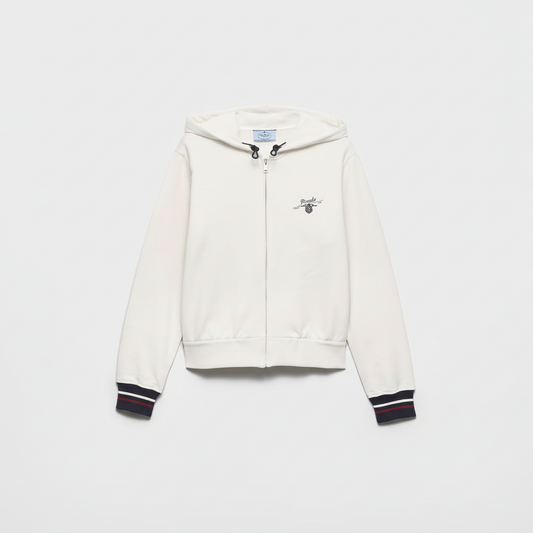 Prada Zip Hoodie "White"