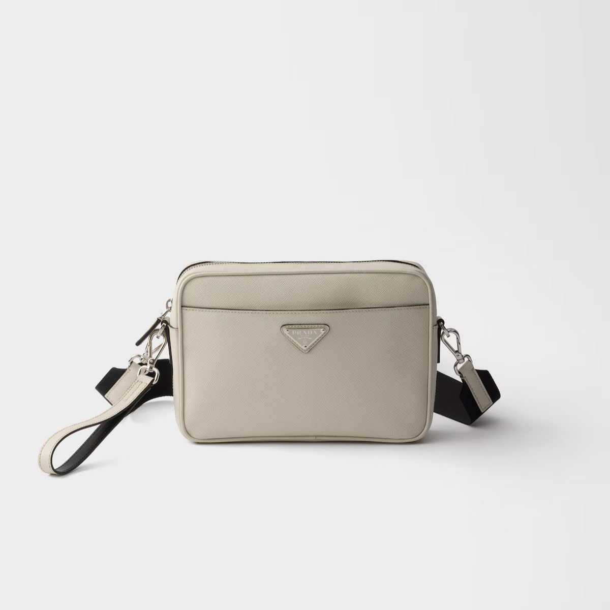 Prada Saffiano Leather Shoulder Bag "Chalk White"