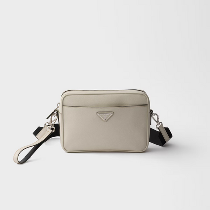 Prada Saffiano Leather Shoulder Bag "Chalk White"