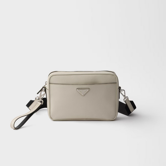 Prada Saffiano Leather Shoulder Bag "Chalk White"