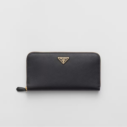 Prada Large Saffiano Leather Wallet "Black"