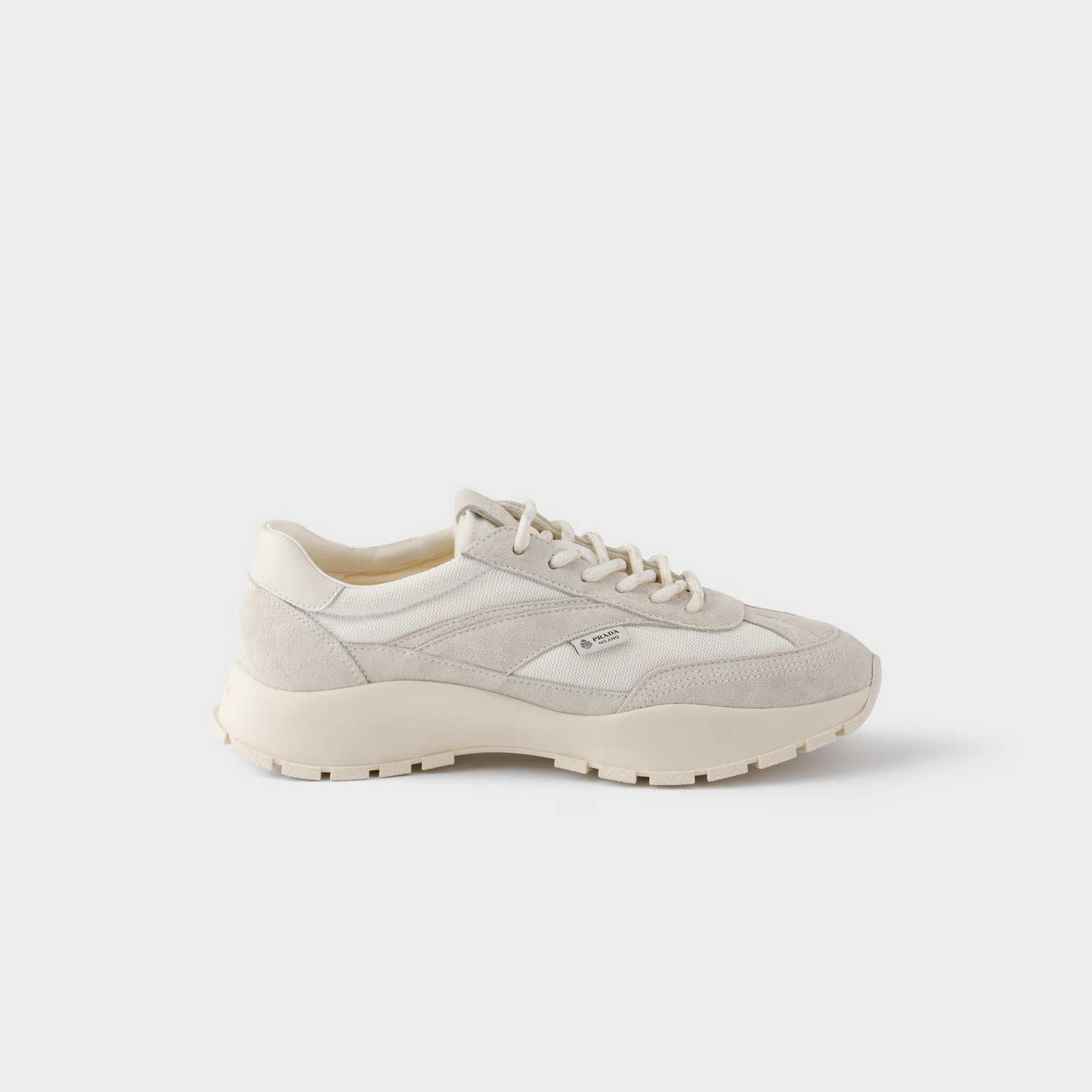 Prada Mesh fabric and Suede Sneakers "White"