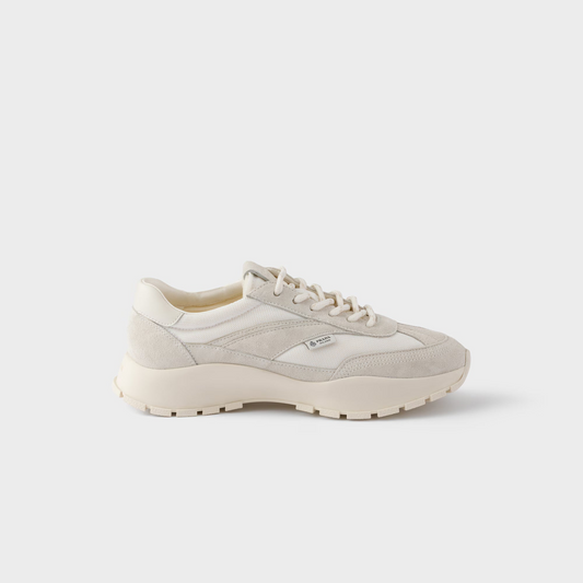Prada Mesh fabric and Suede Sneakers "White"