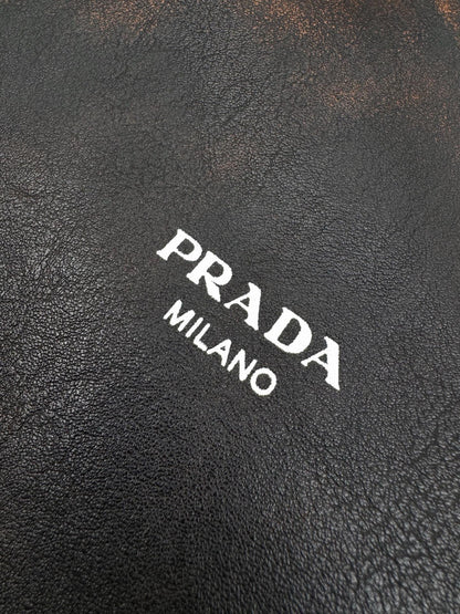 Prada Nappa Leather Hoodie "Black"